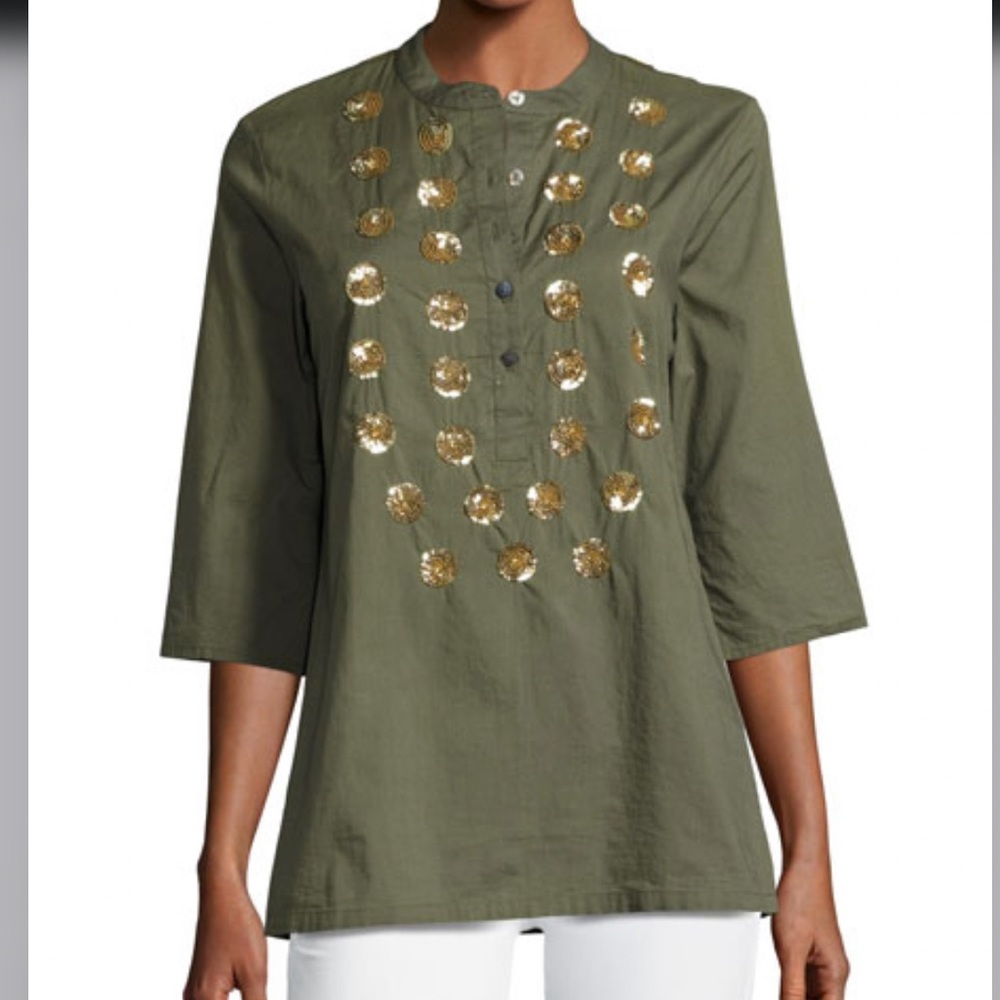FIGUE Jasmine sequins embellished tunic top